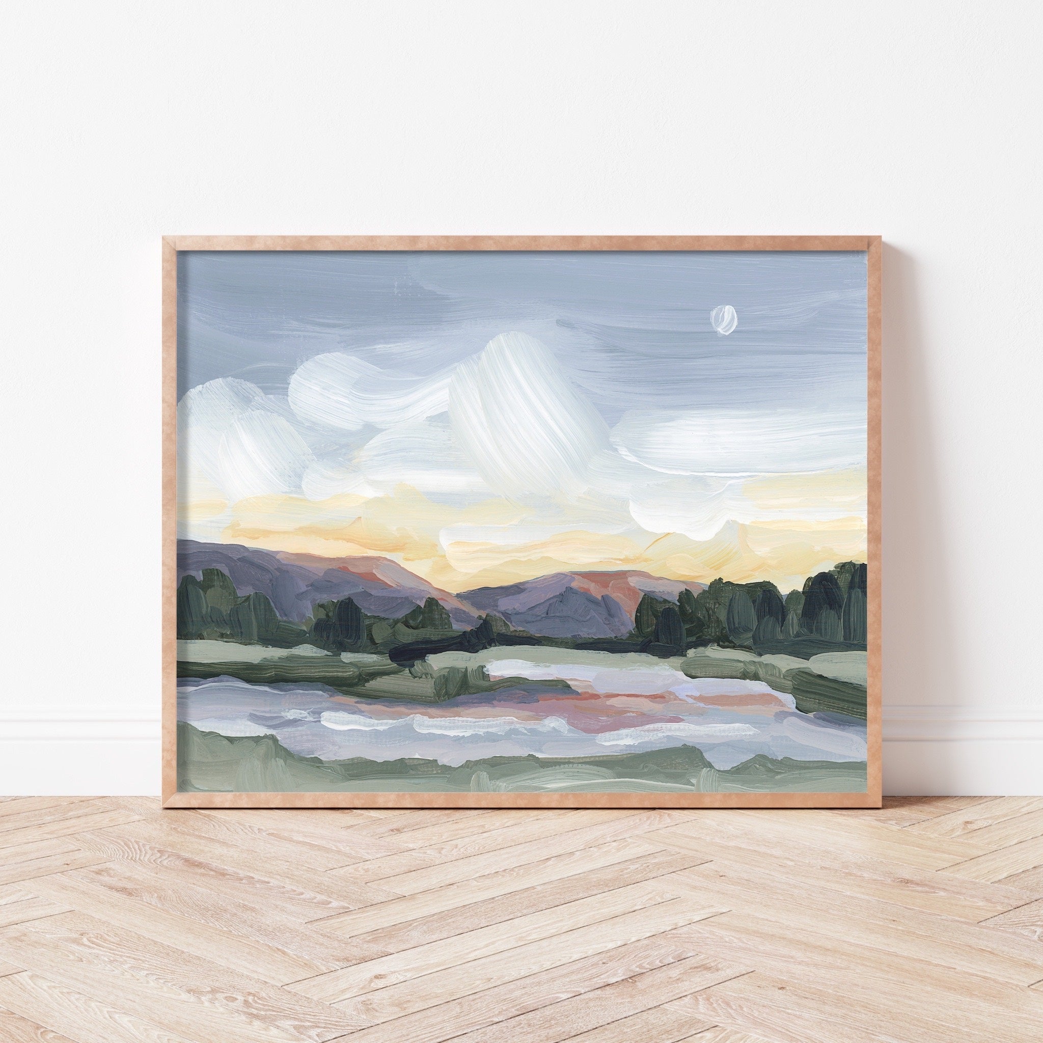 "Moonlit Pond" Art Print