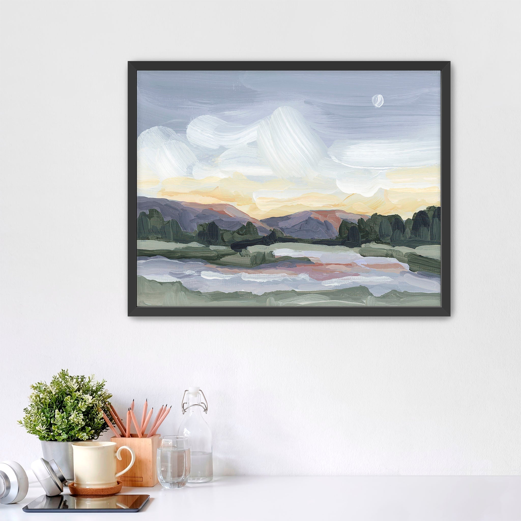 "Moonlit Pond" Art Print