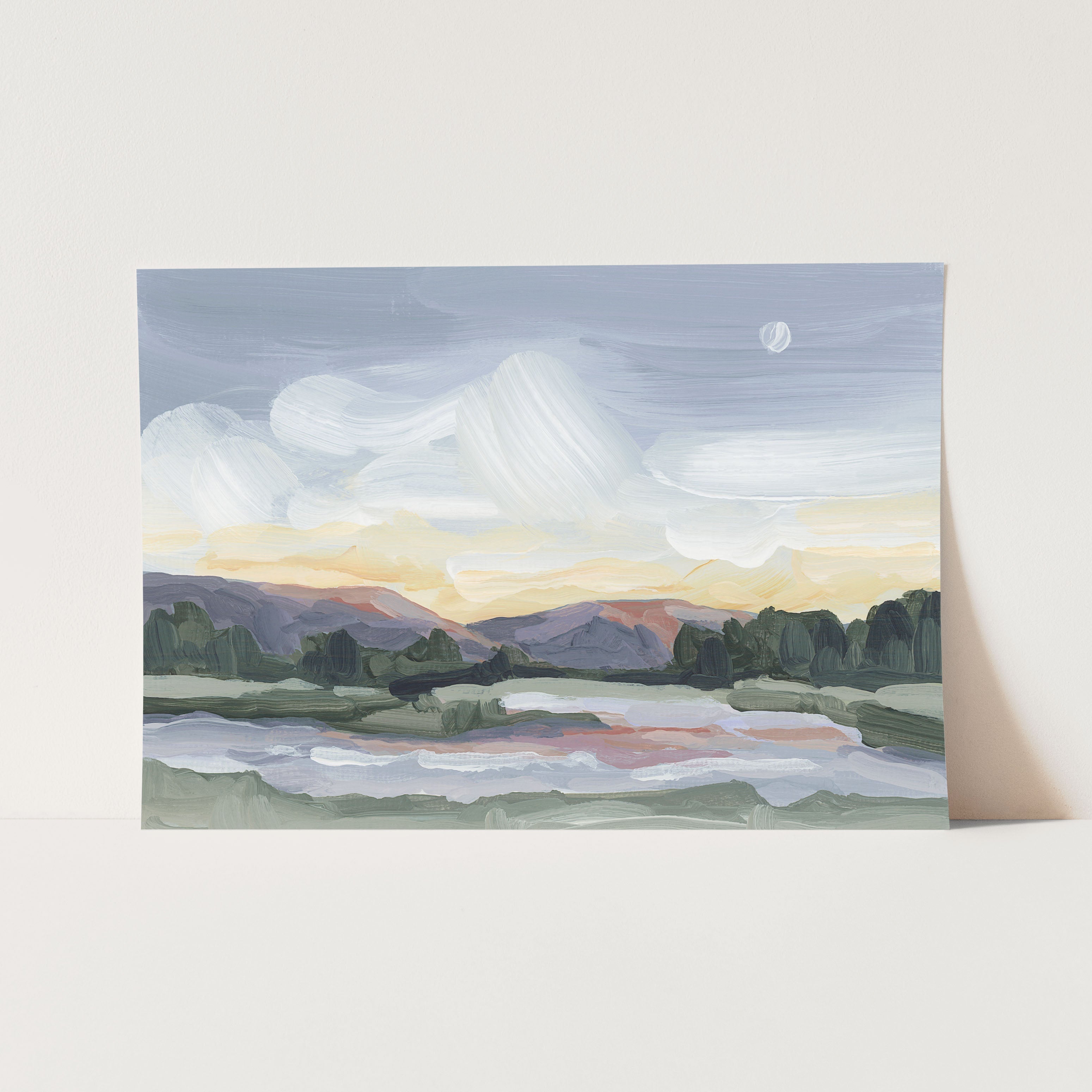 "Moonlit Pond" Art Print