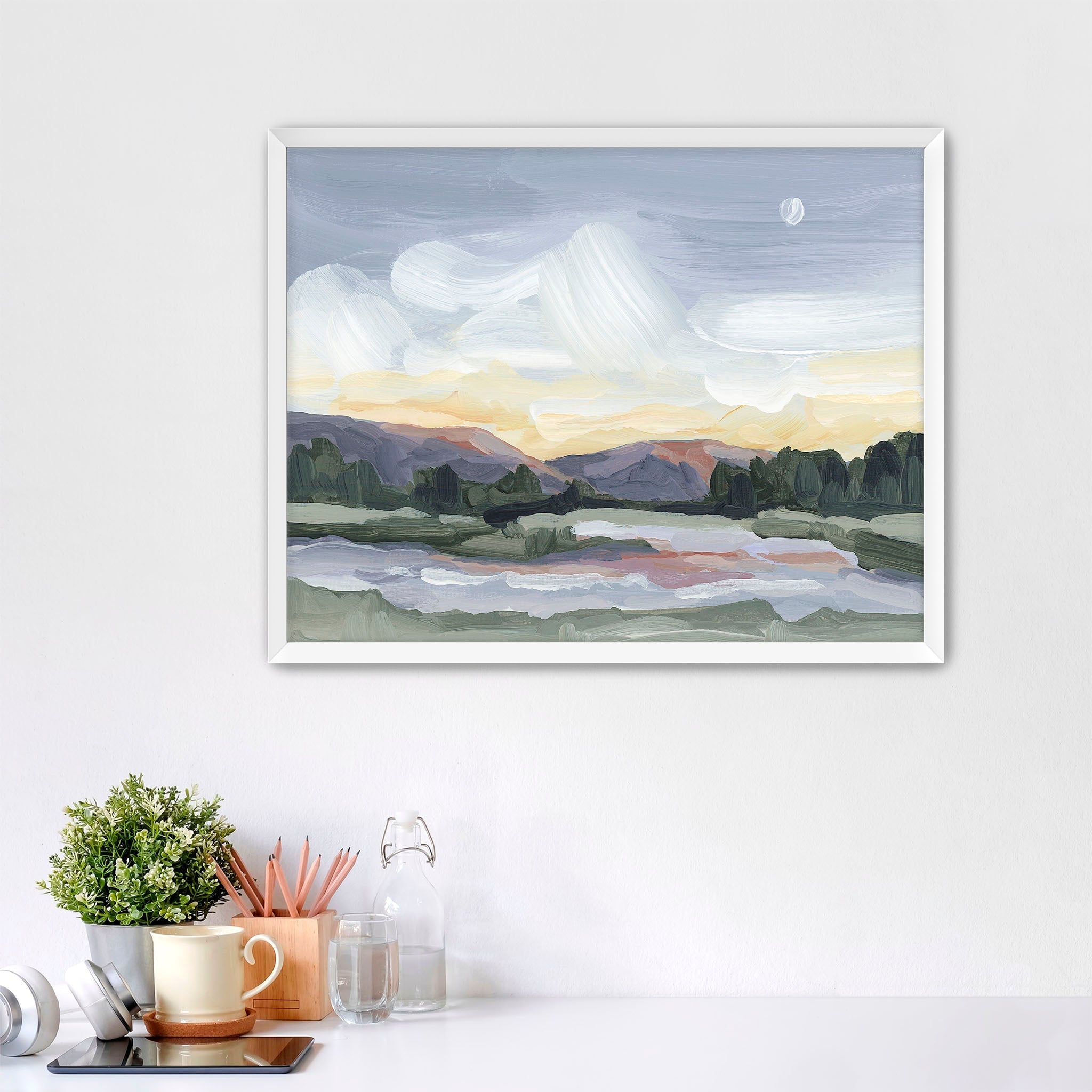 "Moonlit Pond" Art Print