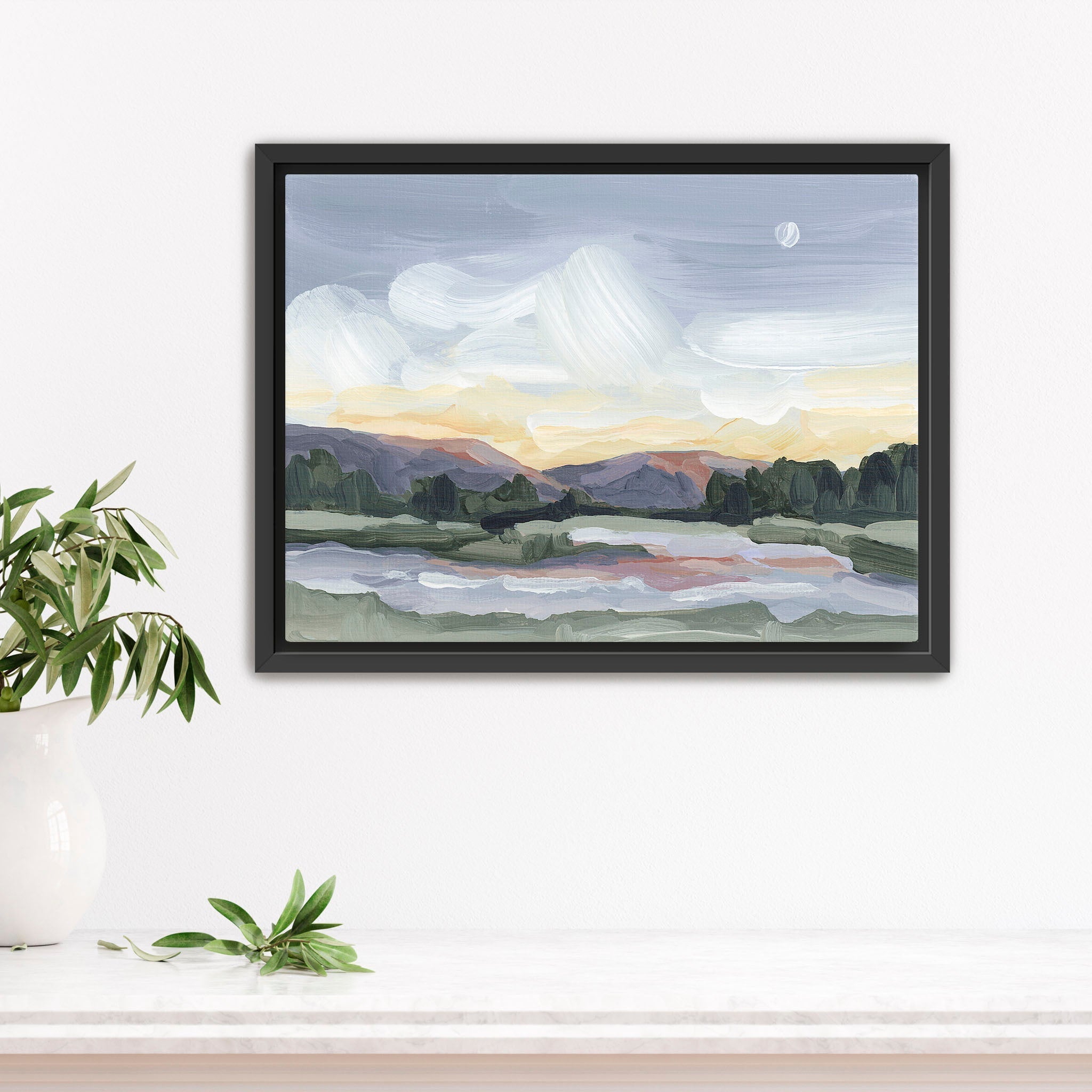 "Moonlit Pond" Art Print