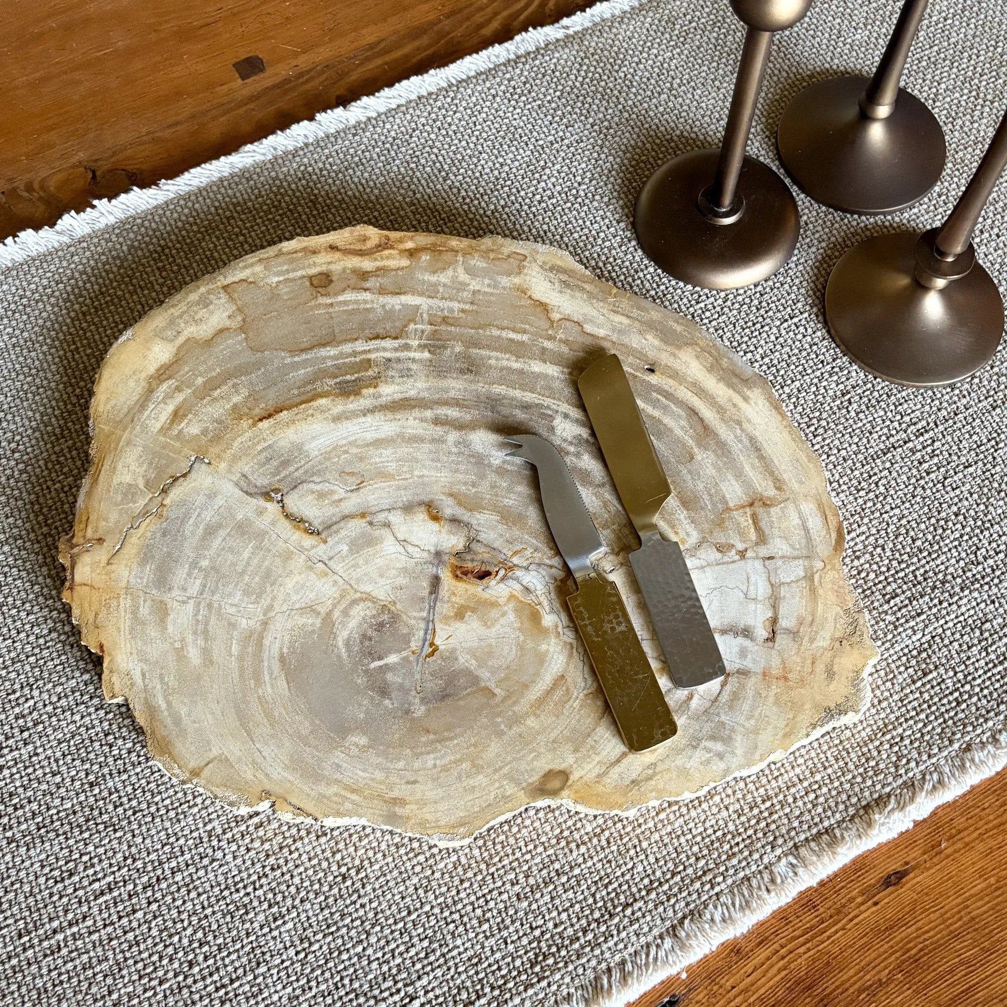 Natural Edge Petrified Wood Serving Board