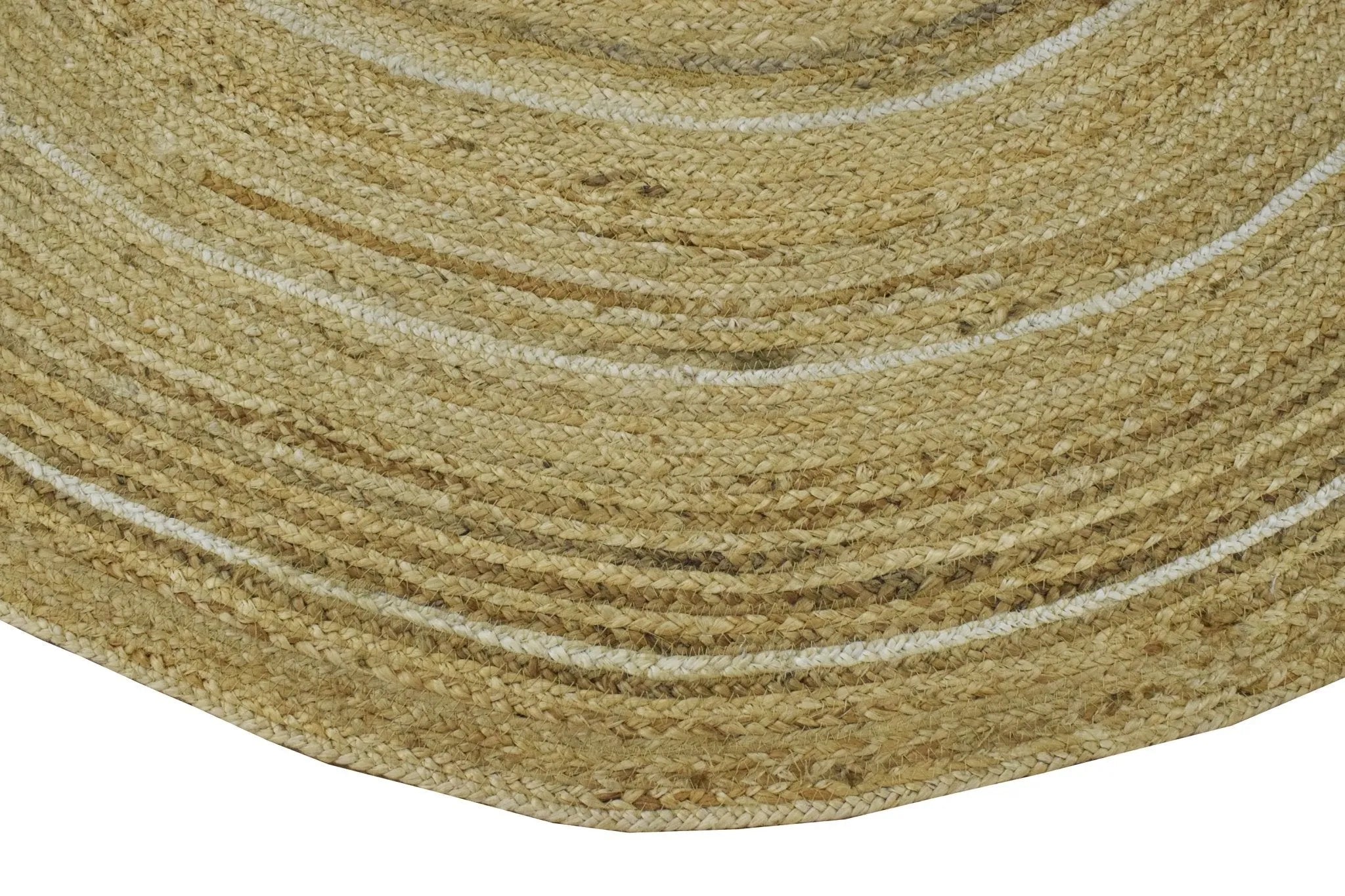 100% ALL NATURAL FIBER HAND BRAIDED BOHO ROUND JUTE RUG | JR5