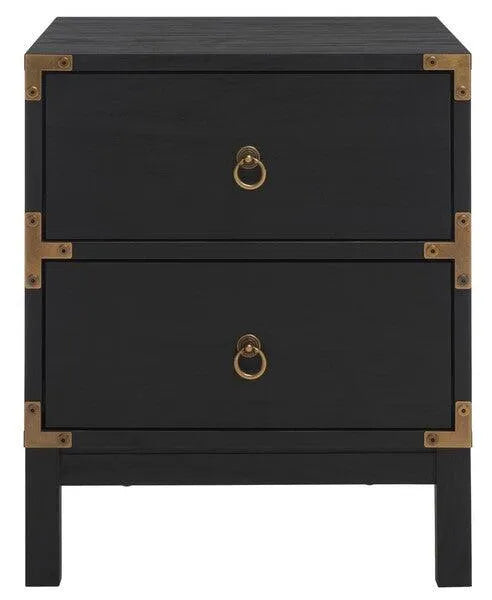 Safavieh Galio Black-Gold 2 Drawer Nightstand