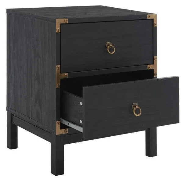 Safavieh Galio Black-Gold 2 Drawer Nightstand