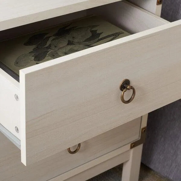 Safavieh Galio White-Gold 2 Drawer Nightstand