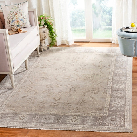 Oushak Wool Rug in Beige