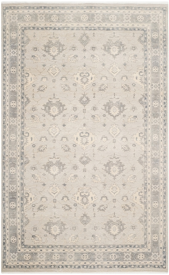 Oushak Wool Rug in Silver