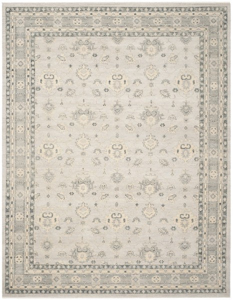 Oushak Wool Rug in Silver