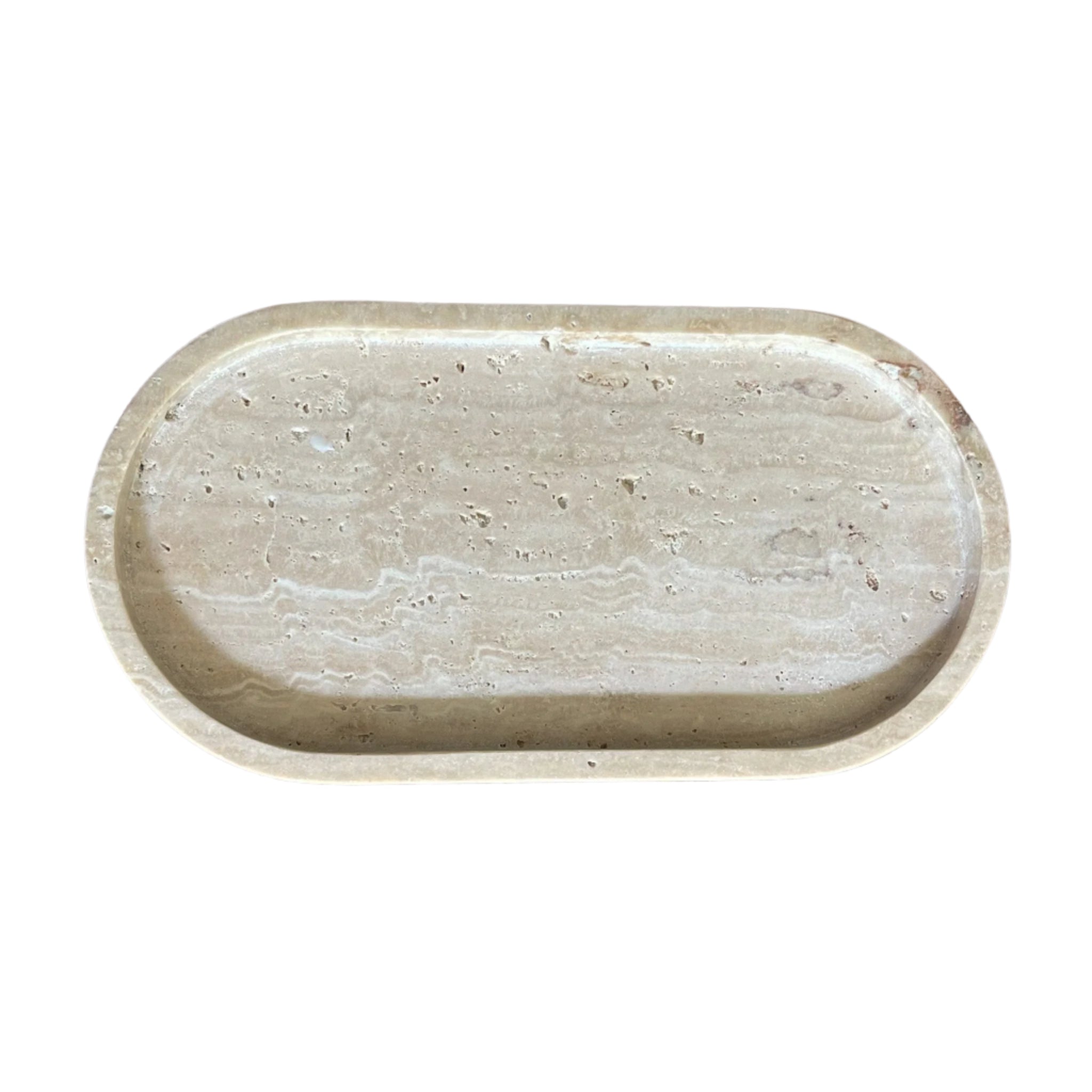 Oval Travertine Tray