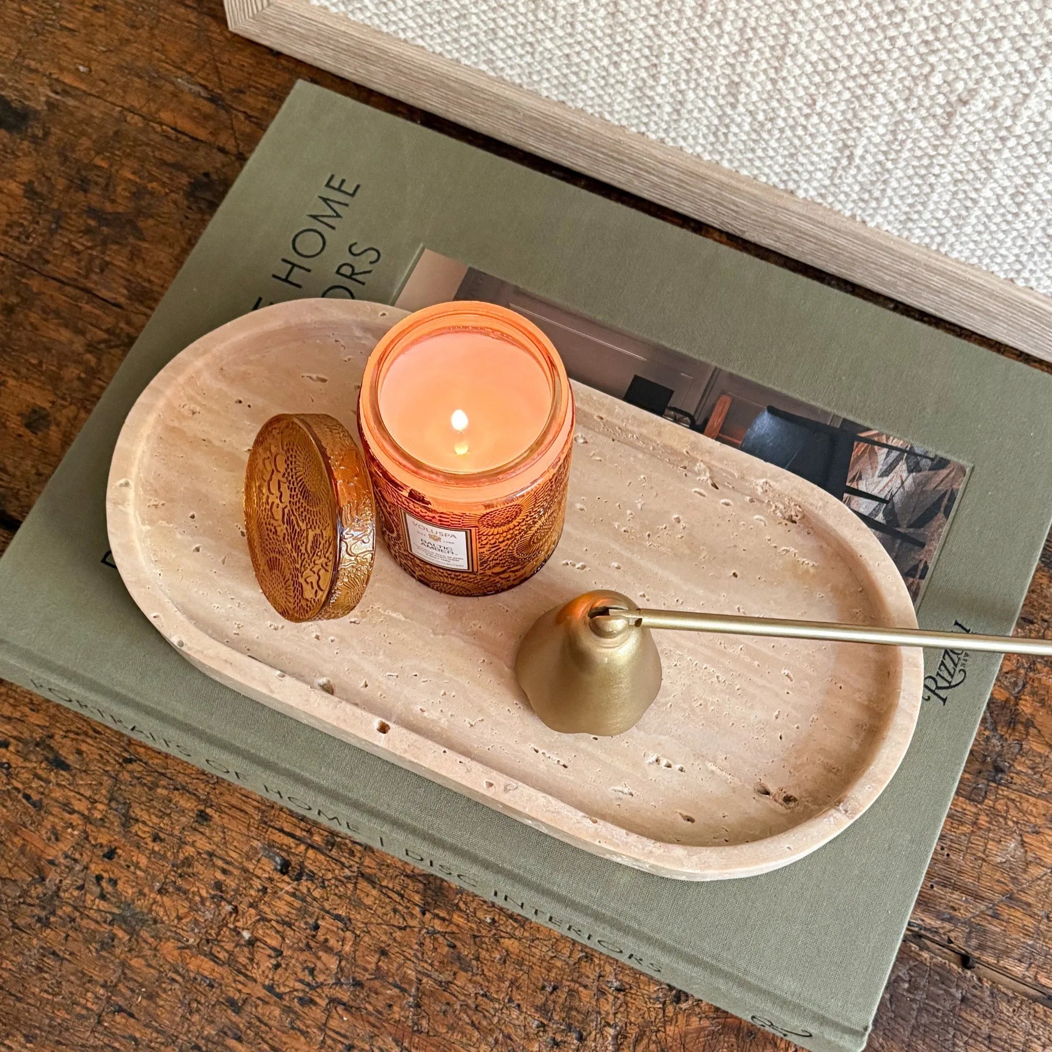 Oval Travertine Tray