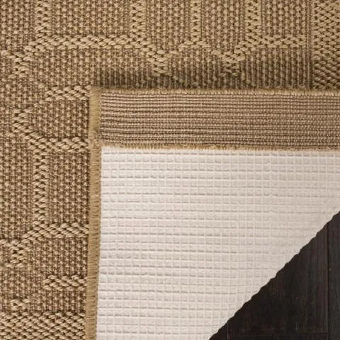 Palm Beach Sisal and Jute Rug in Maize with Geometric Square Pattern