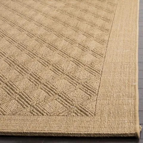 Palm Beach Sisal and Jute Rug in Maize with Geometric Pattern