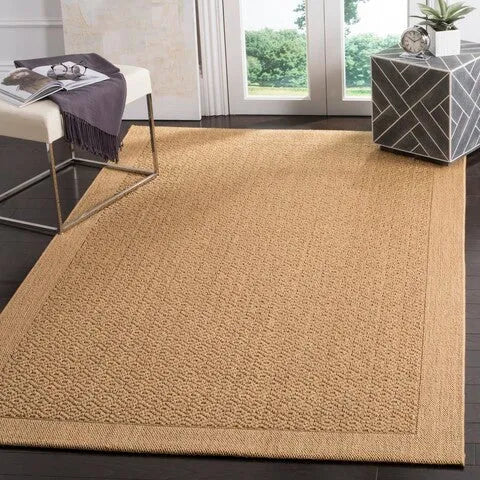 Palm Beach Sisal and Jute Rug in Maize with Lattice Pattern