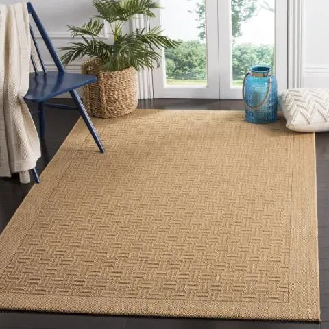 Palm Beach Sisal and Jute Rug in Maize with Basketweave Pattern