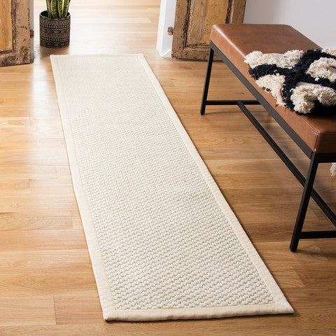 Palm Beach Wool and Sisal Rug in Ivory with Woven Pattern