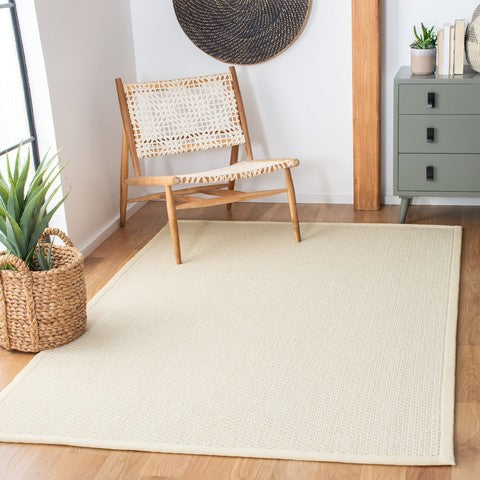 Palm Beach Wool and Sisal Rug in Ivory with Woven Pattern