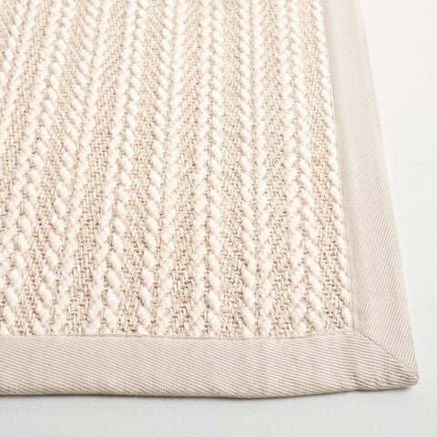 Palm Beach Wool and Sisal Rug in Ivory with Woven Pattern