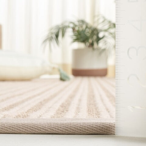 Palm Beach Wool and Sisal Rug in Ivory with Woven Pattern