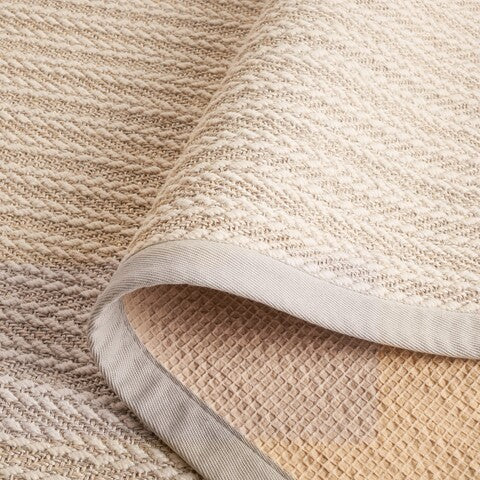 Palm Beach Wool and Sisal Rug in Ivory with Woven Pattern