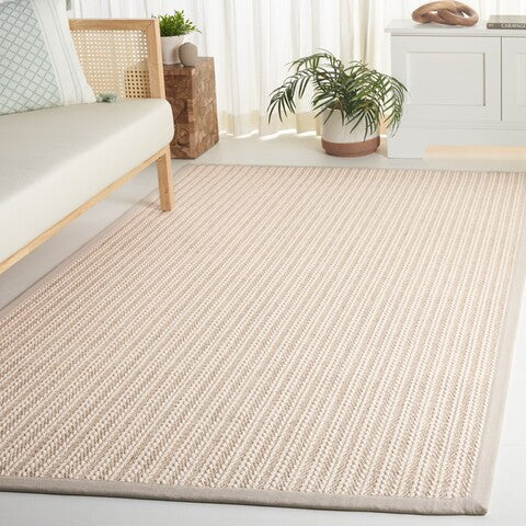 Palm Beach Wool and Sisal Rug in Ivory with Woven Pattern