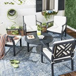 Anaheim Acacia Wood Patio Set in Dark Slate Gray and Beige (Set of 5)