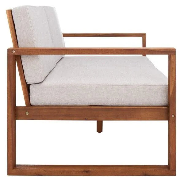 Safavieh Emiko Acacia Wood Outdoor Bench in Natural/Light Gray