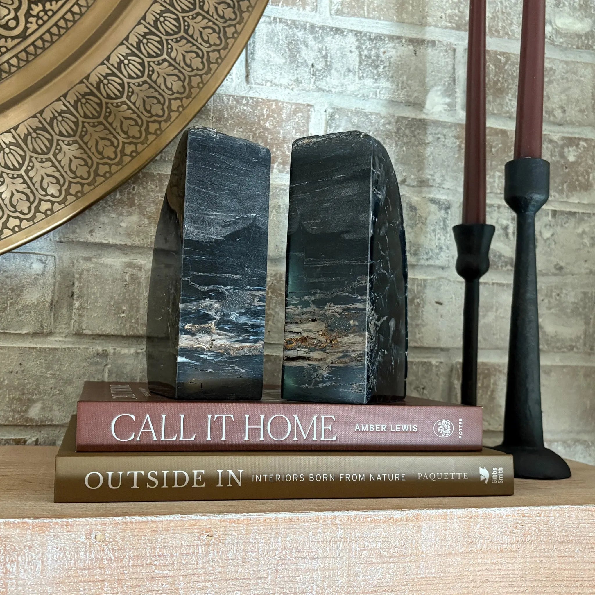 Petrified Wood Bookend Pair