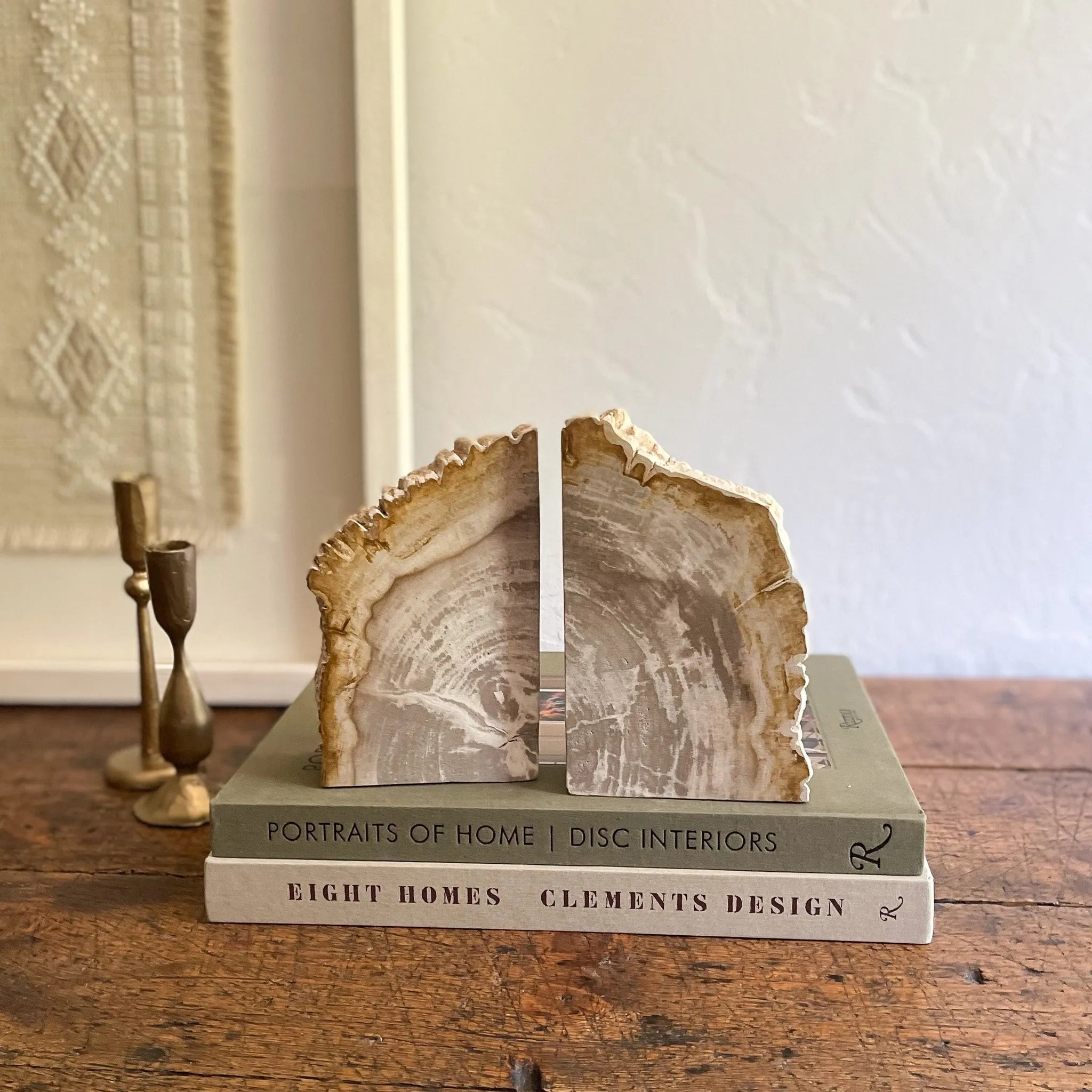 Petrified Wood Bookend Pair