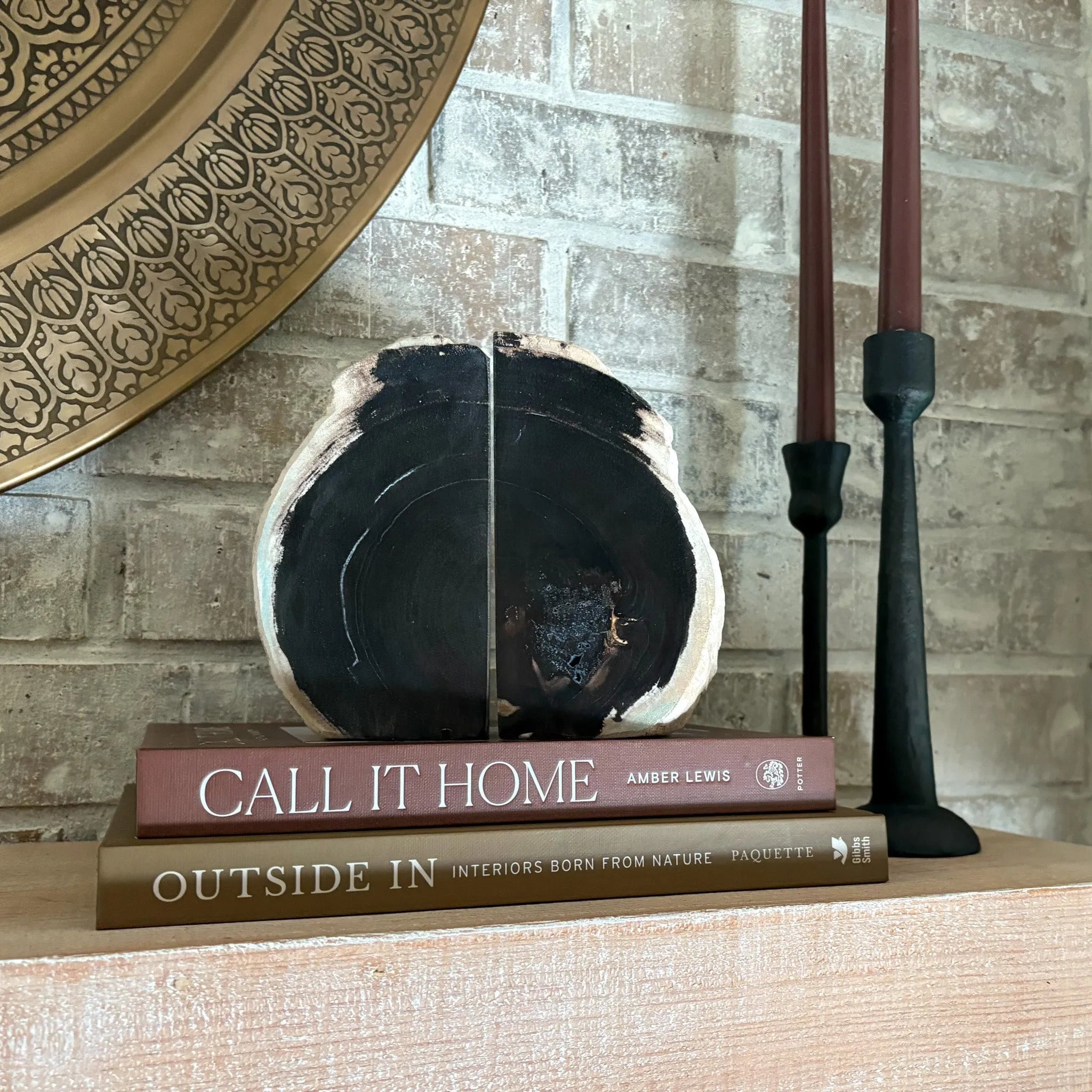 Petrified Wood Bookend Pair