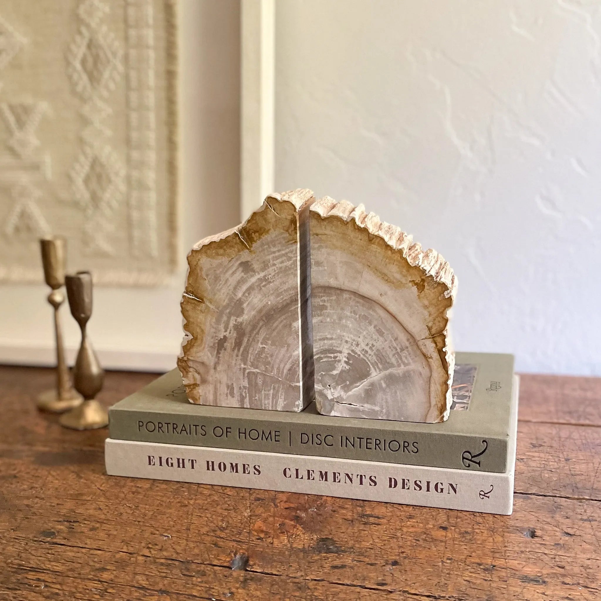 Petrified Wood Bookend Pair