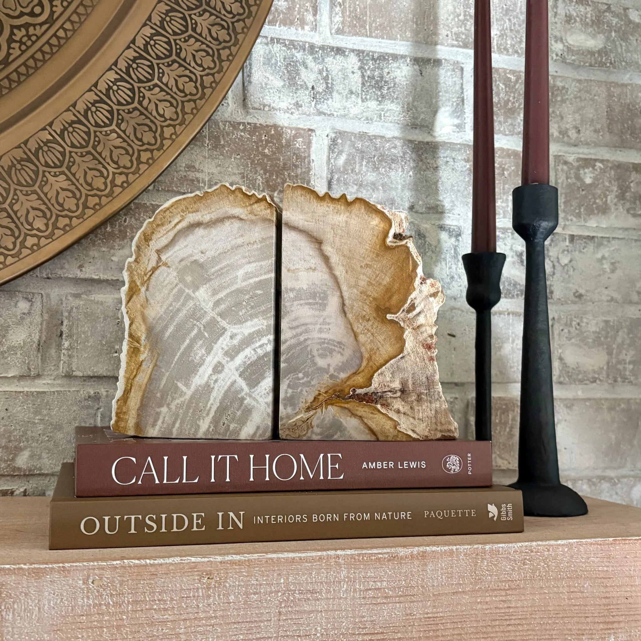 Petrified Wood Bookend Pair