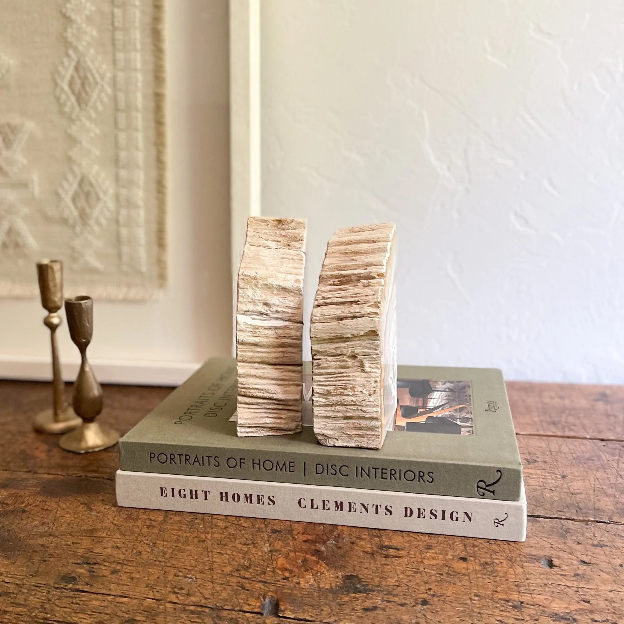 Petrified Wood Bookend Pair