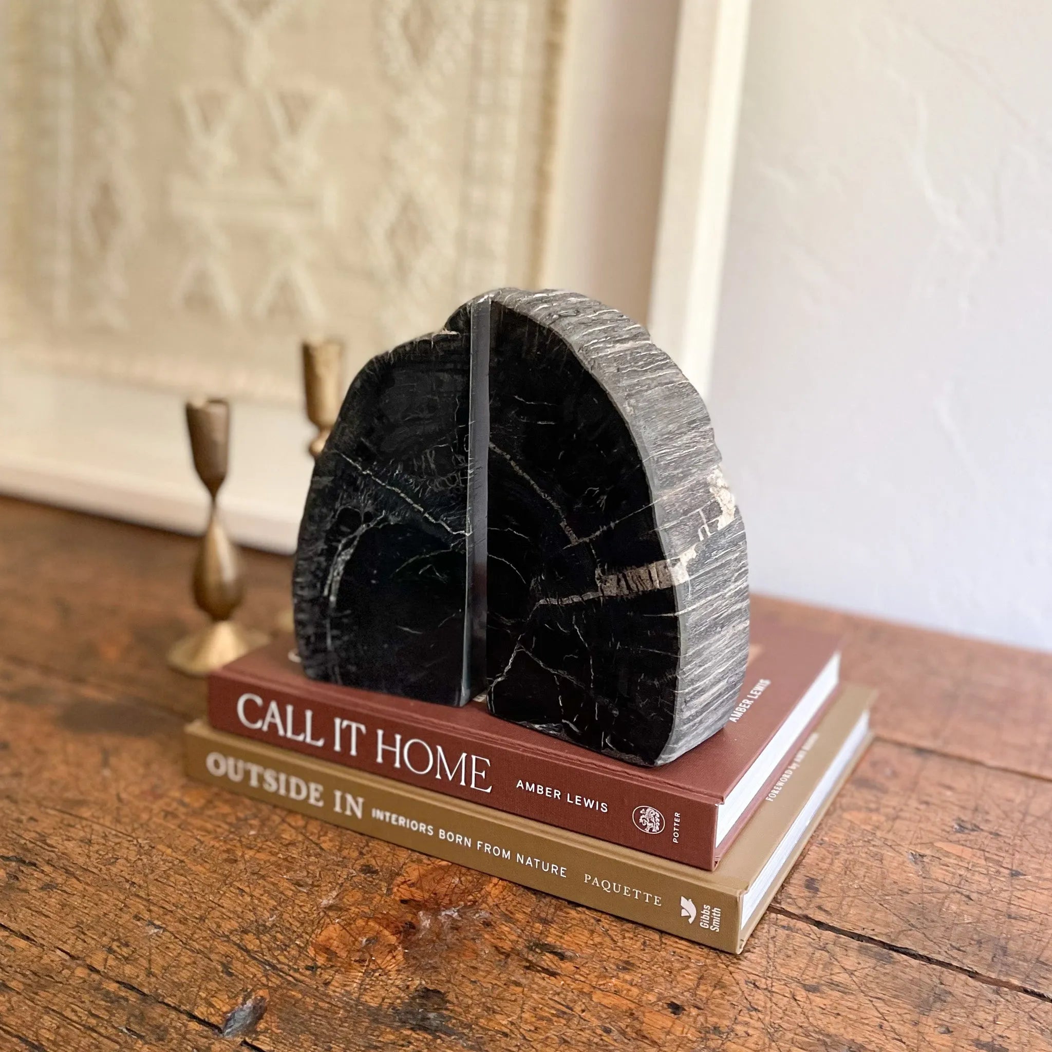 Petrified Wood Bookend Pair