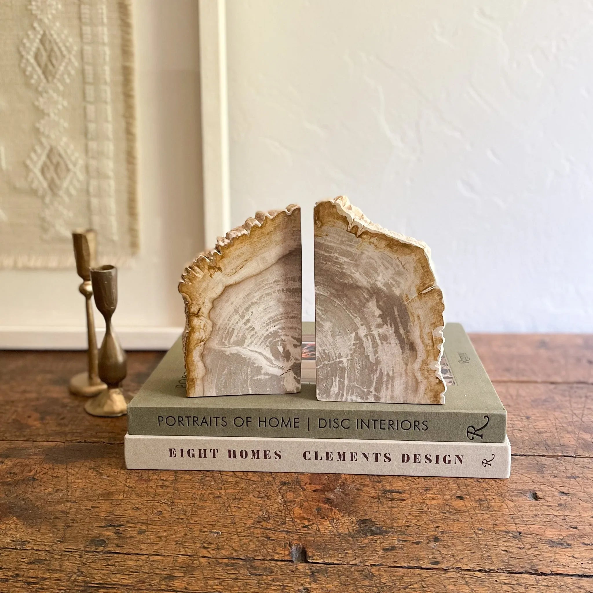 Petrified Wood Bookend Pair