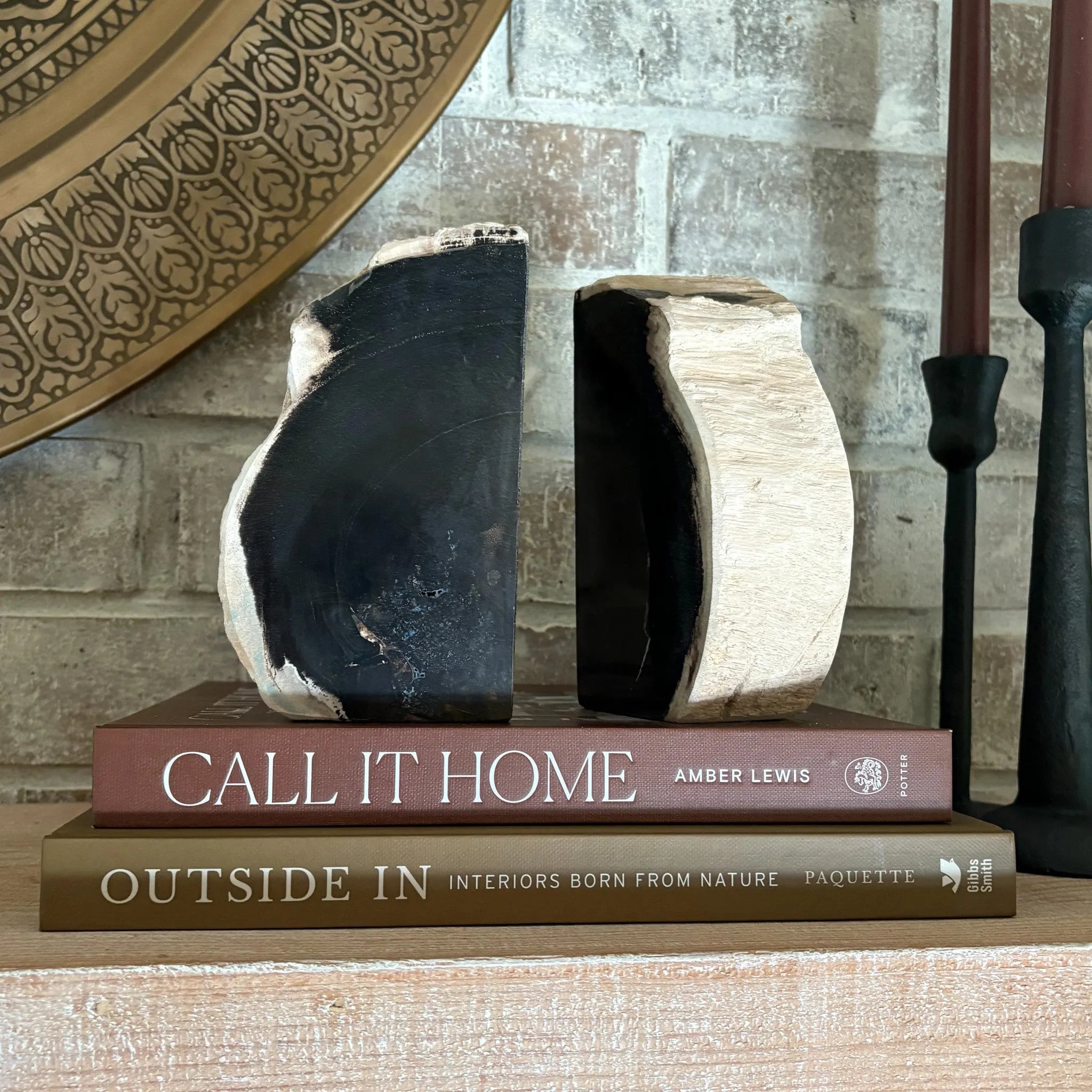 Petrified Wood Bookend Pair