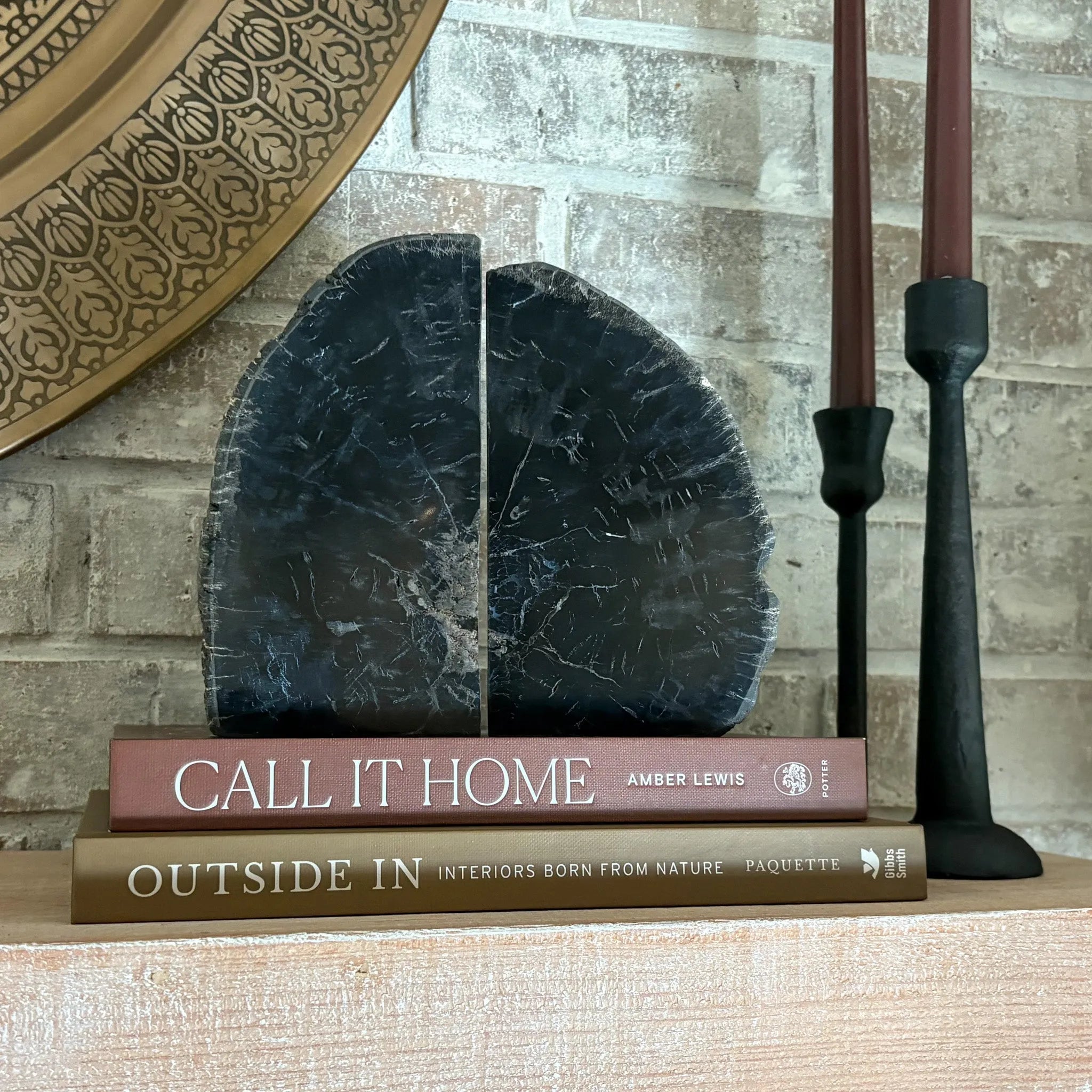 Petrified Wood Bookend Pair