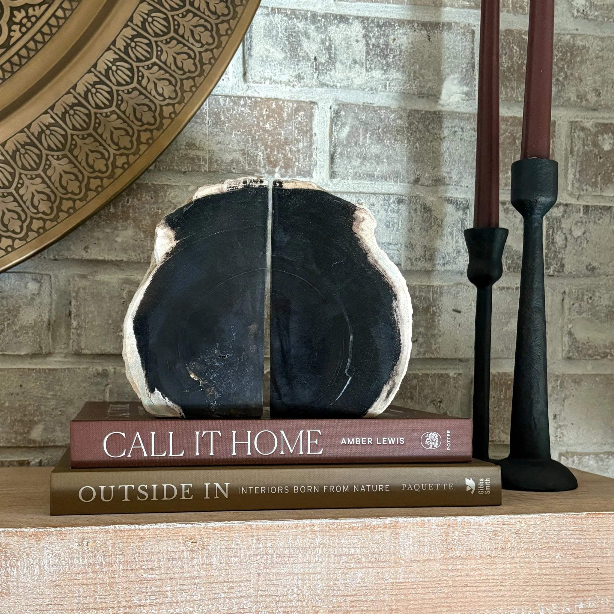 Petrified Wood Bookend Pair