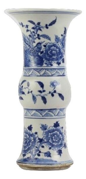 Bird and Floral Trumpet Vase