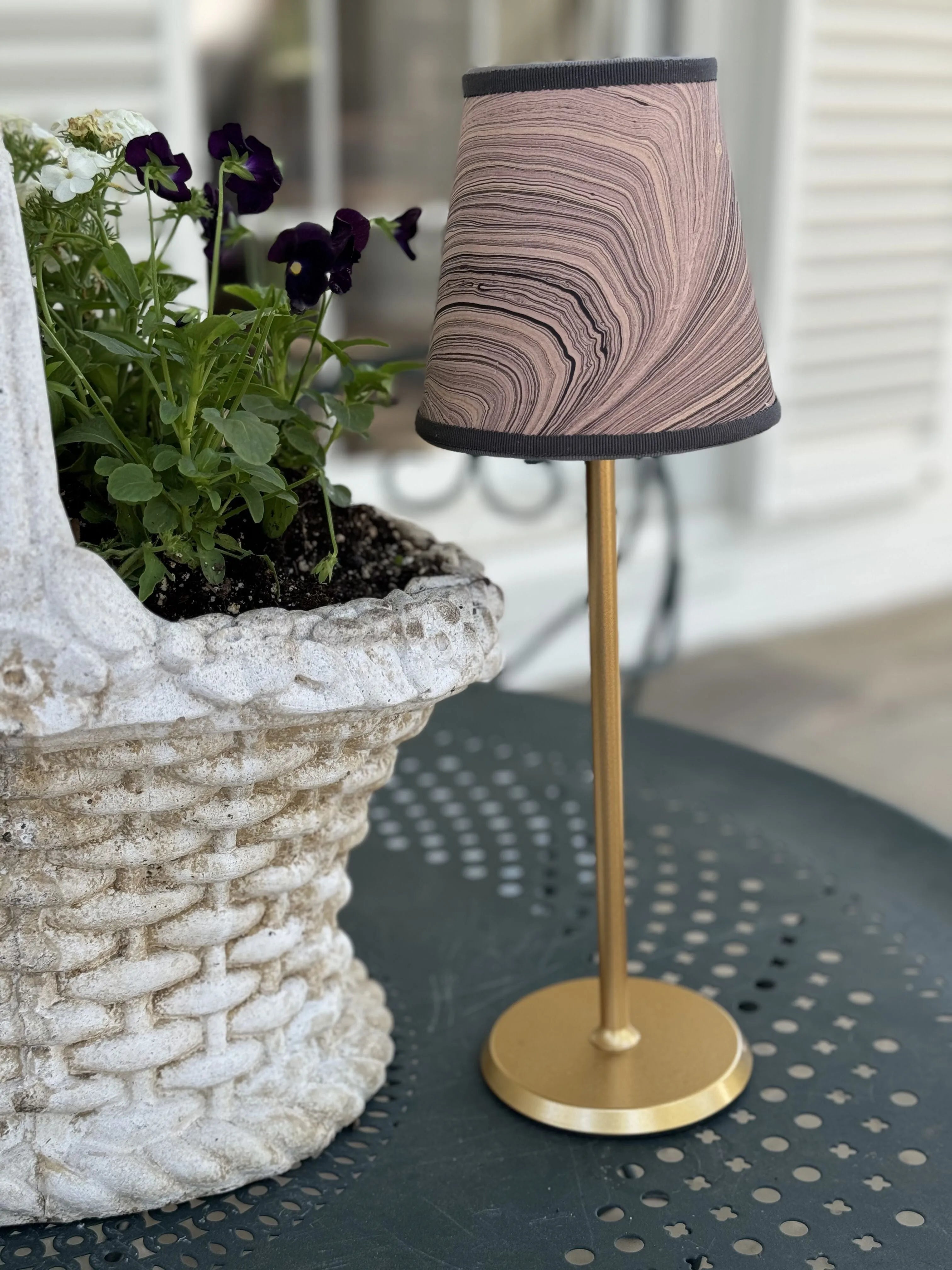 Small Paper Empire Shade Cover in Pink Marble