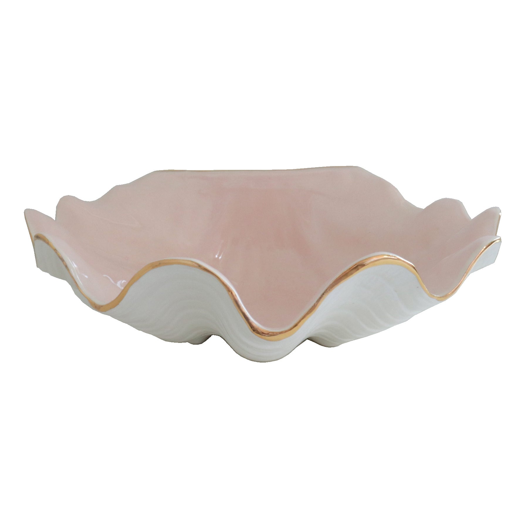 Clam Shell Bowl with 22K Gold Accent