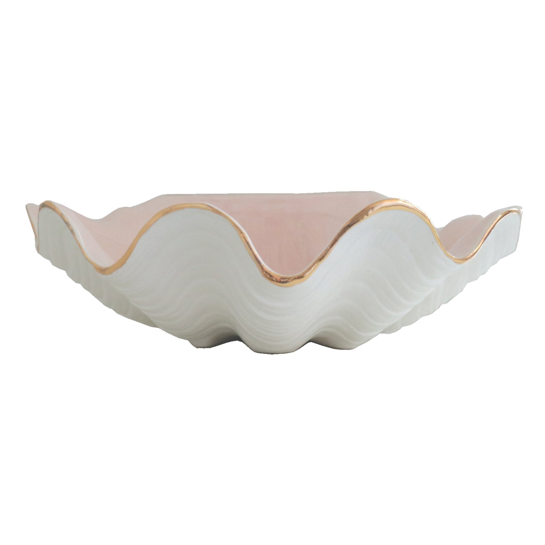 Clam Shell Bowl with 22K Gold Accent