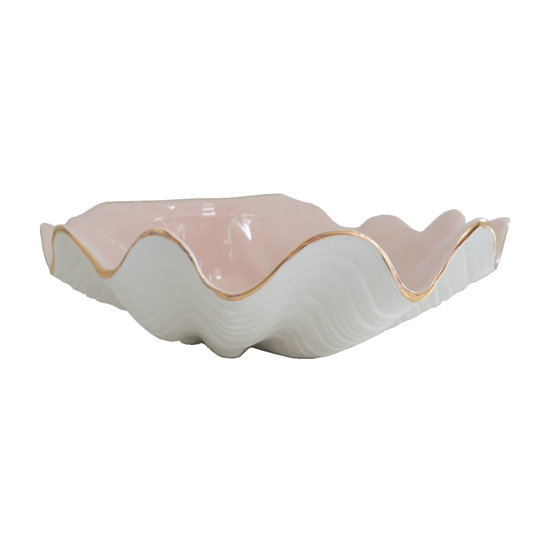 Clam Shell Bowl with 22K Gold Accent