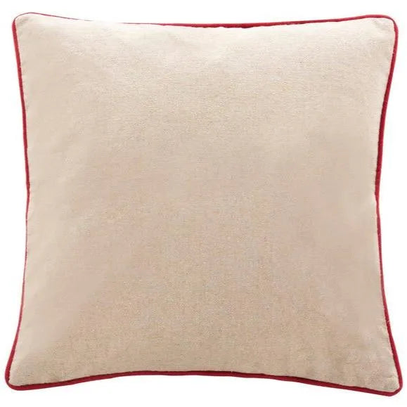 Merry Christmas Linen-Polyester Pillow with Built-in Zipper