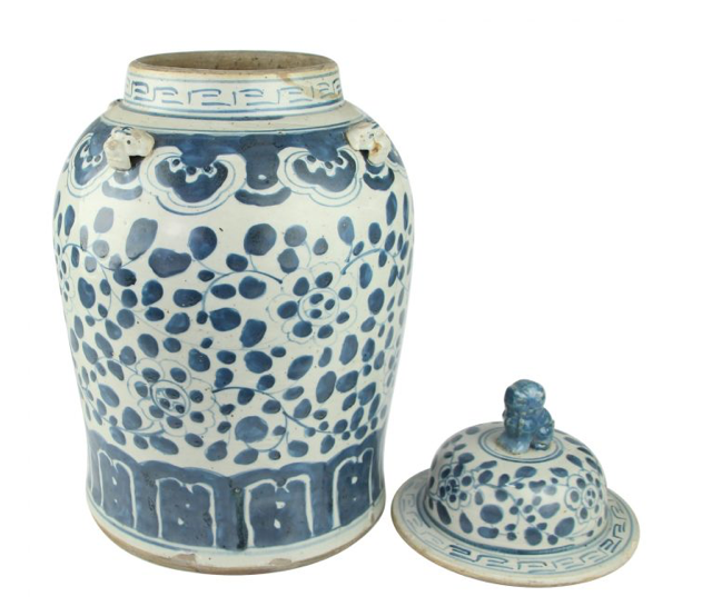 Antiqued Chunky Floral Dot Jar