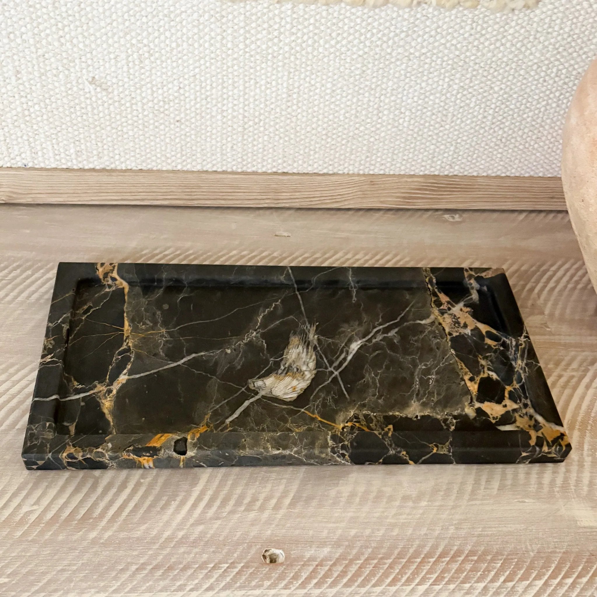 Portoro Gold Marble Tray