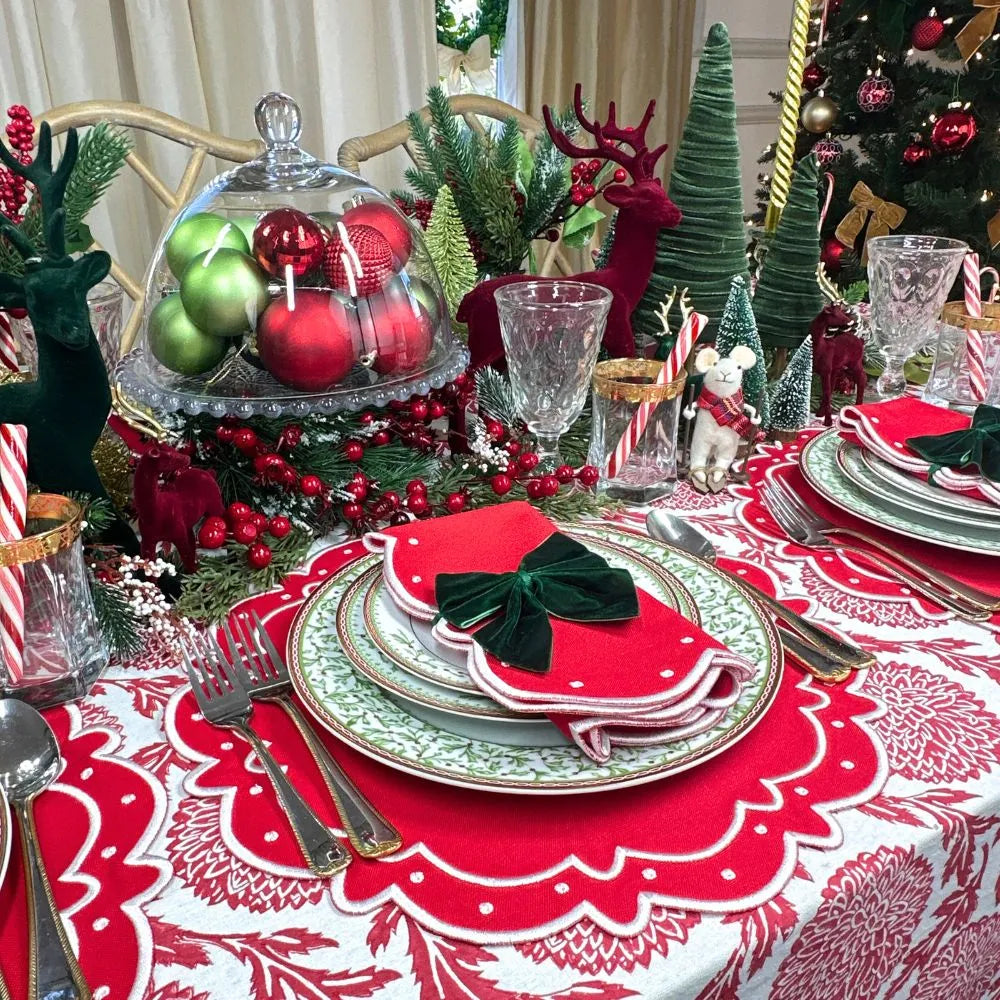 Red Flower and Vine - Tablecloth