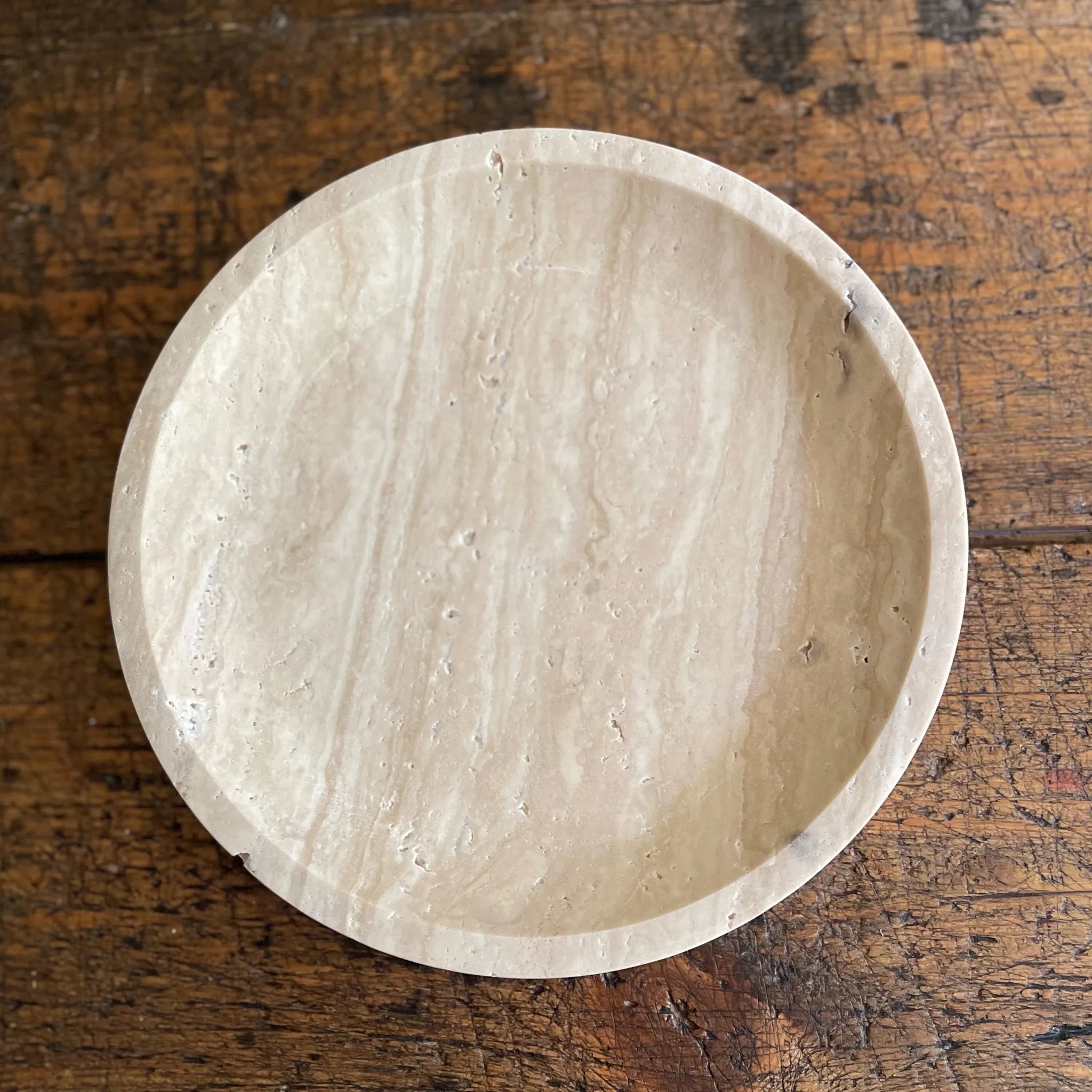 Round Travertine Tray