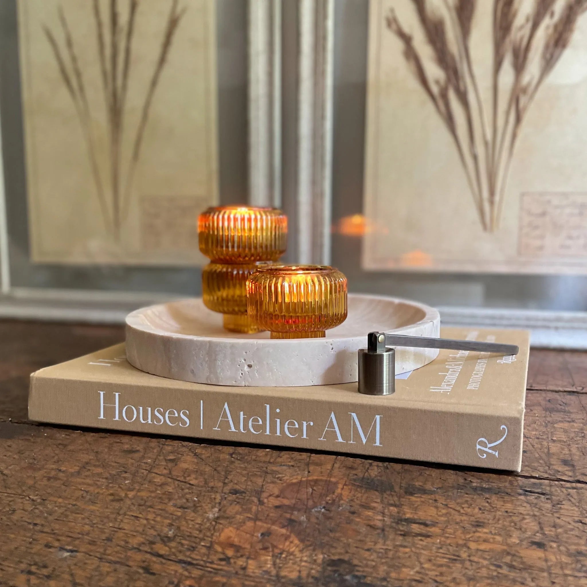 Round Travertine Tray