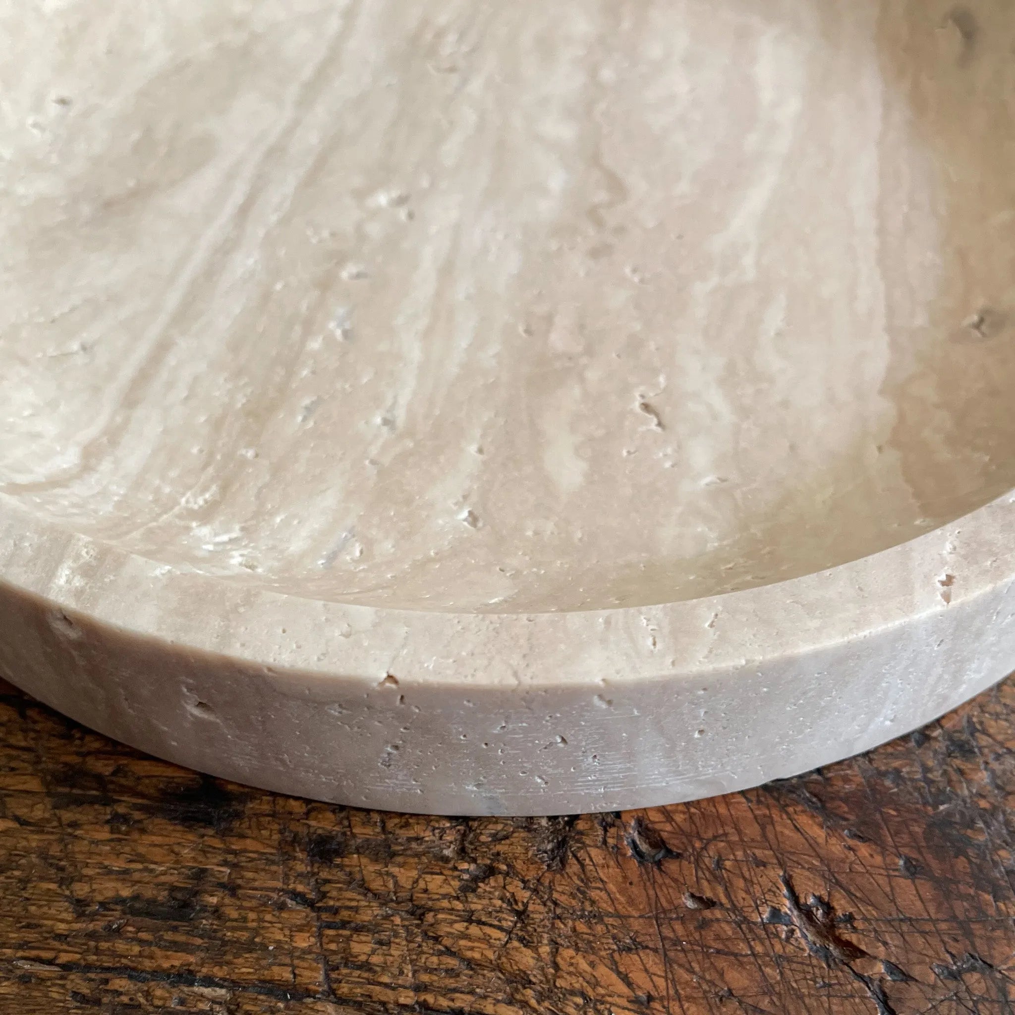 Round Travertine Tray